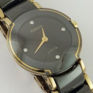 Vintage Rado Jubile ceramic watch with diamond accents excellent condition